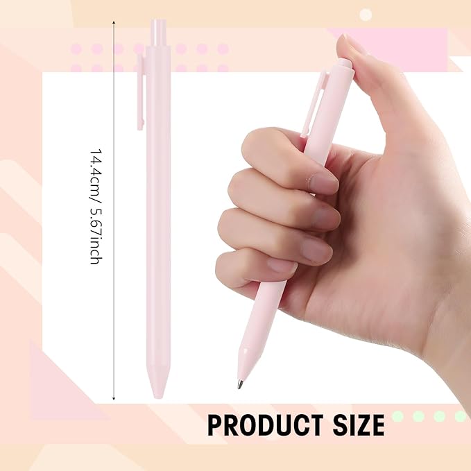 Fulmoon 50 Pcs Ballpoint Pens Bulk Retractable Comfortable Writing Pens Cute Back to School Supplies in Medium Point 1.0 mm for Teacher Student Bridal Shower Baby Shower (Pale Pink)