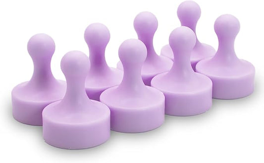 GLASSBOARD STUDIO Powerful Neodymium Magnets, Pawn-Shaped - Strong Fridge/Refrigerator and Whiteboard Magnet, Ideal for Office, Kitchen, Crafts - Rare Earth, Heavy Duty (8, Meadow Lilac)
