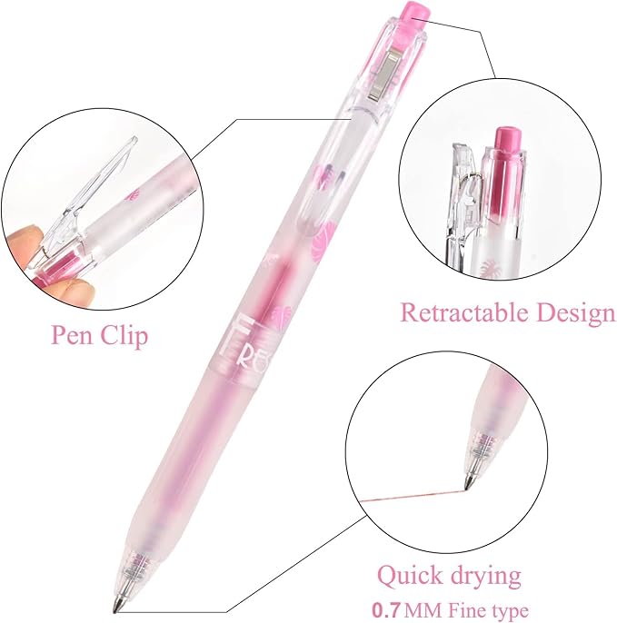 EooUooIP Glitter Gel Pens, 16 Assorted Colors 0.7MM Fine Tip Retractable Rolling Ball Pens, Quick-Drying Ink Sparkly Gel Ink Pens for Adults Journaling Coloring Books Drawing Doodling