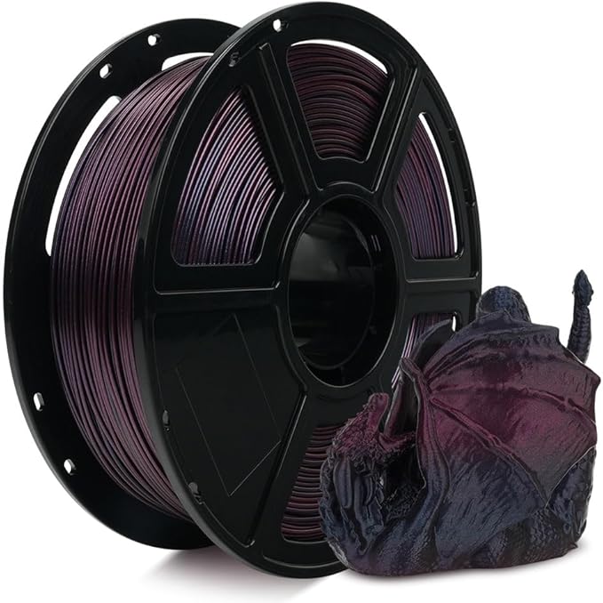 FLASHFORGE Chameleon Gradient Rapid PLA Filament Burnt Titanium & Abyssal Rede, High Flow Speedy Filament 1.75mm Max 500mm/s Fast Printing, Displays Shimmering Effects from Various Angles and Light