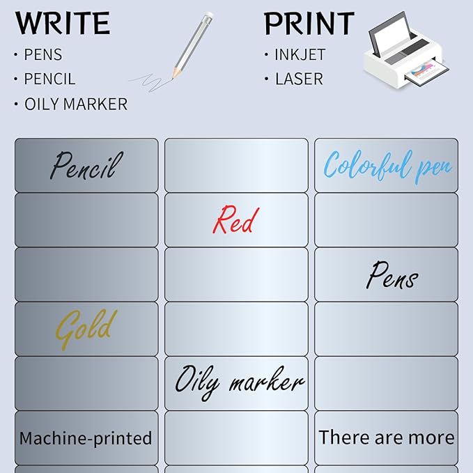 1" x 2-5/8" Address Labels- Matte Silver Mailing Labels Stickers for Laser/Inkjet Printer-Permanent Adhesive Stickers
