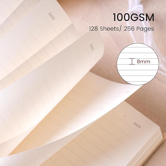 CAGIE Lined Journal Notebook for Women Men, A5 Hardcover Linen Journals For Writing 256 Pages, Aesthetic Womens Diary, Gifts 8.3'' x 5.7'' Olive