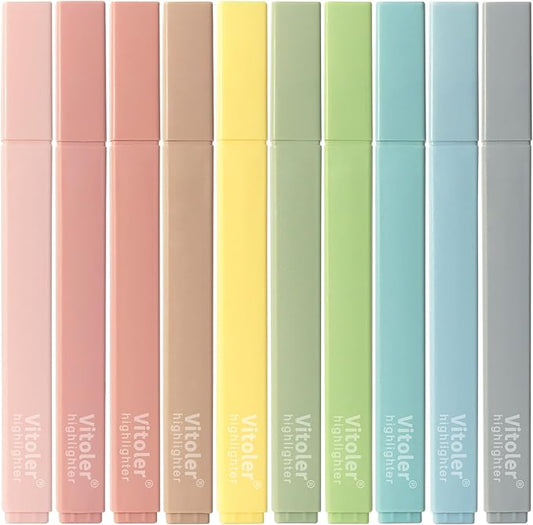 Highlighters Assorted Colors,10Pcs Bible Highlighters and Pens No Bleed, Assorted Colors, Pastel Set, Cute Marker Pens
