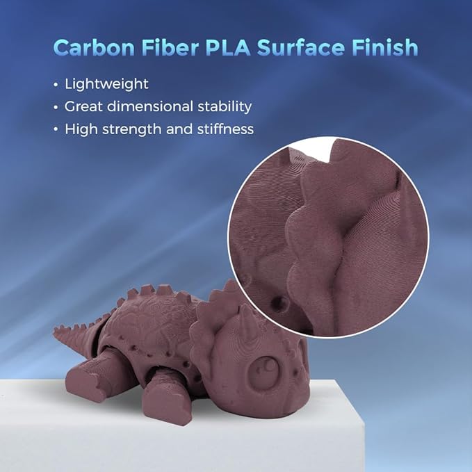 FLASHFORGE Carbon Fiber PLA Filament 1.75mm, Carbon Fiber Reinforced PLA 3D Printer Filament, 1KG Spool Dimensional Accuracy +/- 0.02mm, High Strength & High Abrasion-Resistance (Dusty Pink)