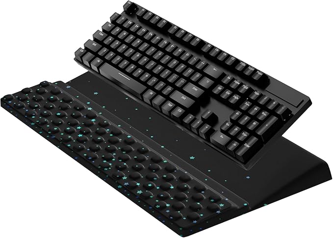 Computer Keyboard Stand with Wrist Rest,Comfy Ergonomic Tilted Keyboard Holder,Keyboard Tray Support for Office Home (Blue Starry Sky)