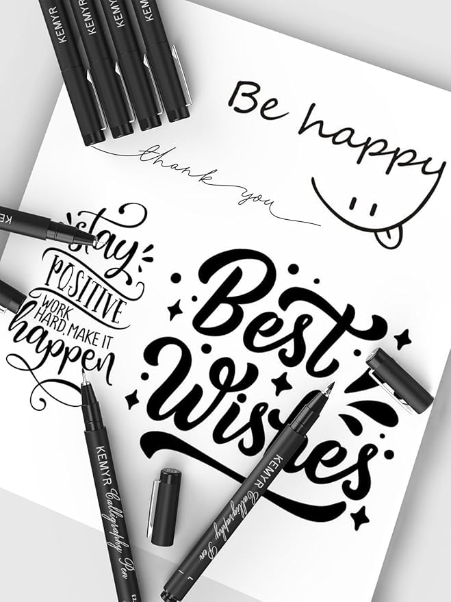 4 Micro Fine liner Drawing Art Pens Calligraphy Pens: 0.2mm Size Black Art supplies Waterproof Archival Black Ink Markers For Artists,Use for Professional Watercolor,Sketching