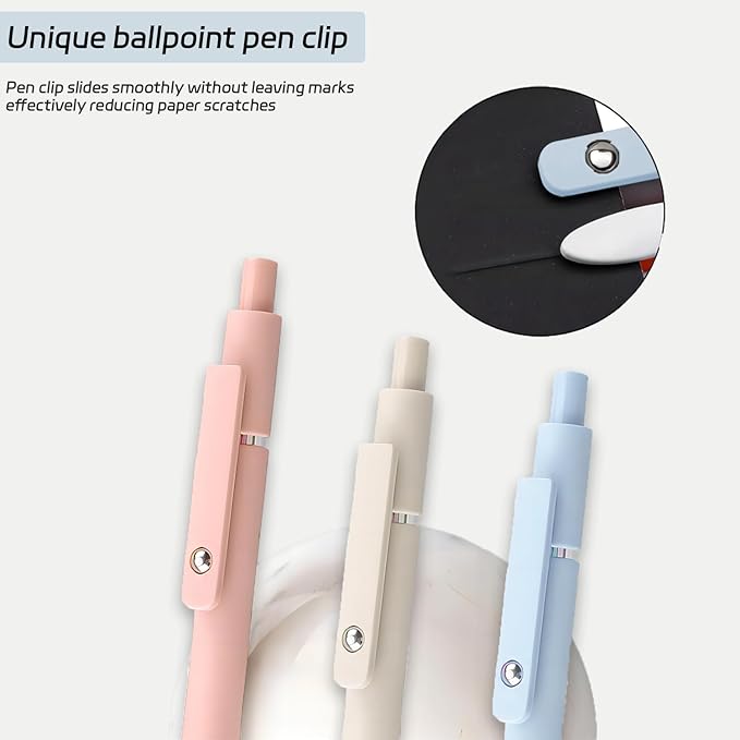 Gel Pens,6Pcs 0.5mm Fine Point Black Ink Pens With Smooth Writing,Quick Dry Pens For Journaling,Cute Nice Aesthetic Pen,Office School Supplies for Women Men Student(Macaron)