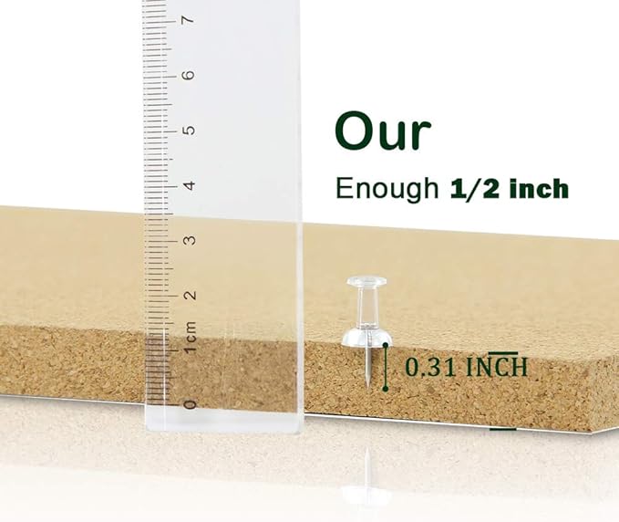 Cork Board Tiles 12"x12" - 1/2" Thick 5 Pack Cork Board Square Bulletin Boards Self Adhesive Corkboards for Walls Pin Boards Corkboards for Office Home School Decor