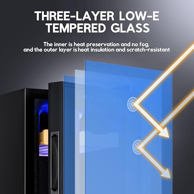 Electric Cigar Humidor Cabinet 25L, Tylza Electric Humidors for Cigars with Temp & Humidity Control, Digital Hygrometer, Lock, Refrigerator, Cigar Humidors with Cedar Wood Drawer Shelves, 170 Cigars