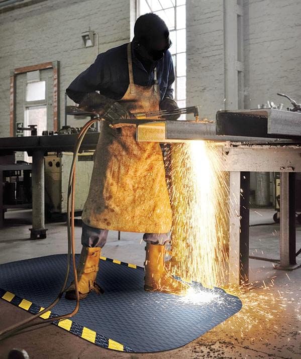 American Floor Mats Hog Heaven Premium 7/8" Black & Black Border 3' x 4' Nitrile Backed Anti-Fatigue Comfort Mat