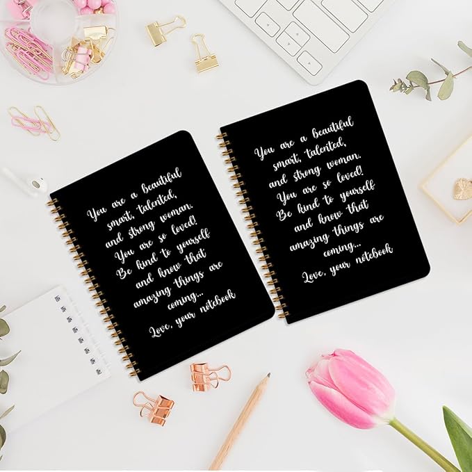 2pcs Christian Spiral Notebook, Appreciation Gifts for Women College Ruled Spiral Notebook, Inspirational Gifts160 Pages Hardcover Notebooks Journals for Writing Travel Business Office