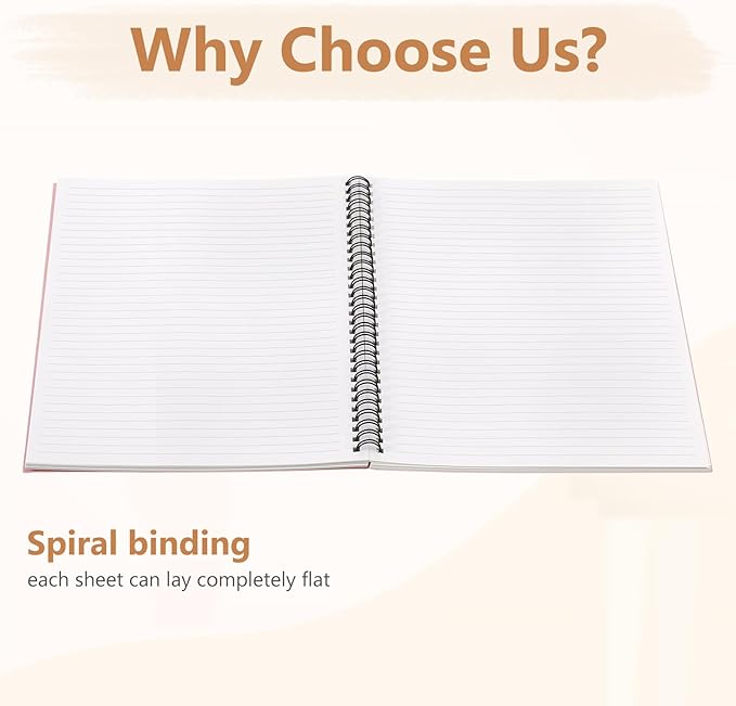 Fuutreo 12 Pcs Spiral Notebook for Work A5 8.3 x 5.7 Inch College Ruled Spiral Journal Notebook Kraft Cover Ruled Paper, 12 Color, 60 Sheets, 120 Pages for Office School (Innovative)