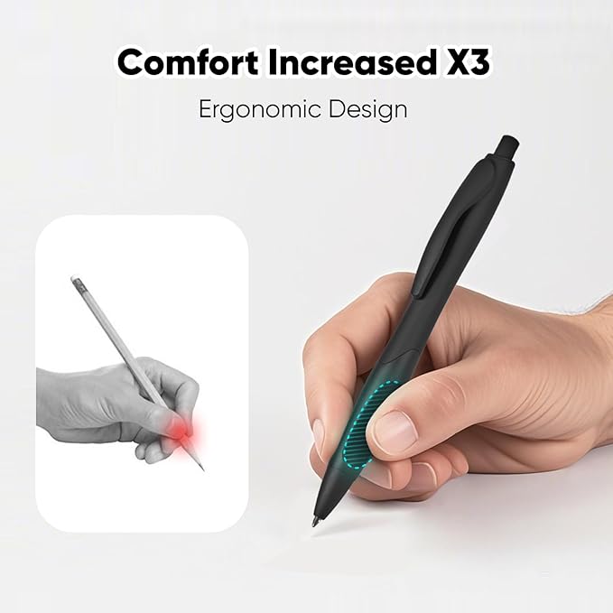 BallPoint Pens, 30 Pack (BLACK Ink),Bulk Pens, Red Barrel,Click Pens for Office Home and School, Retractable Ballpoint Pens, Medium Point, 1.00MM (Red)