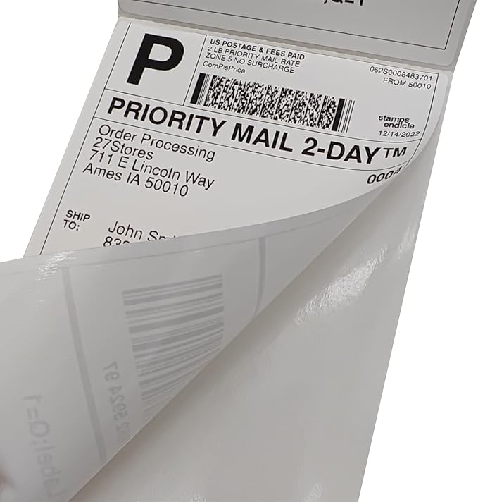 4x6 (100x150mm) Fanfold Direct Thermal Shipping Labels (8 Stacks | 4000 Labels)