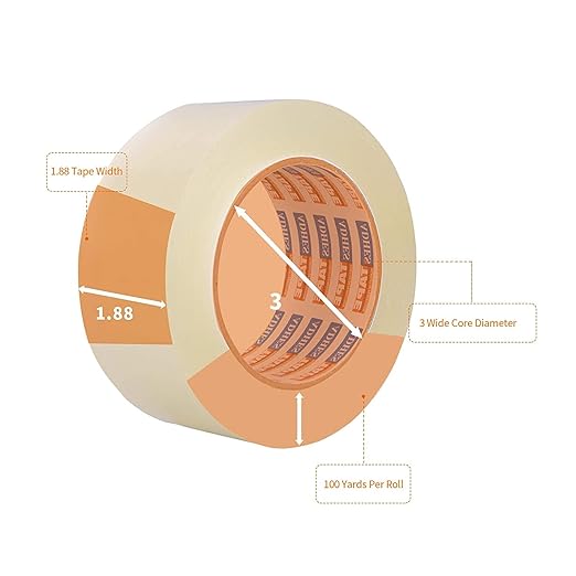 ADHES Packing Tape for Shipping Packaging Moving Boxes,1.88 in x 100 Yard x 2.6 Mil, 60 Rolls