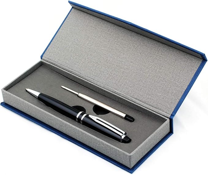 Free Engraving - Personalized Roller Ballpen, Ballpoint pen, Refillable Pens, Retractable Medium Refill Pen Black Ink, Custom Gifts for Men, Women, Classy Gift Box