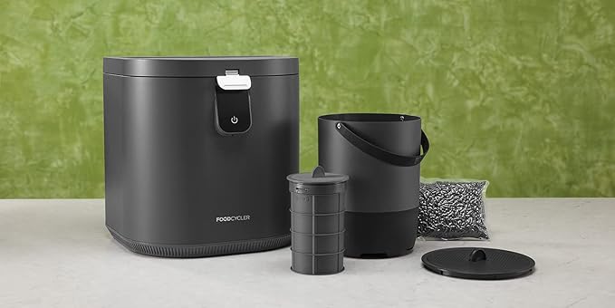 Food Cycler Eco 5 Award-Winning Kitchen Food Recycler | Indoor Composter Bin Alternative | Electric Countertop Food Disposer with Odorless 5L Indoor Food Waste Bin for Easy Waste Management | Grey