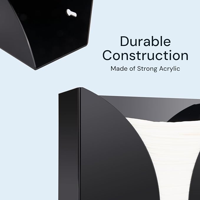 Acrylic Countertop Paper Towel Holder Dispenser - 1-Pack, Black, Rectangular - Napkin Holder & Rectangle Tissue Box Cover - Bathroom Accessories, Organizers & Storage