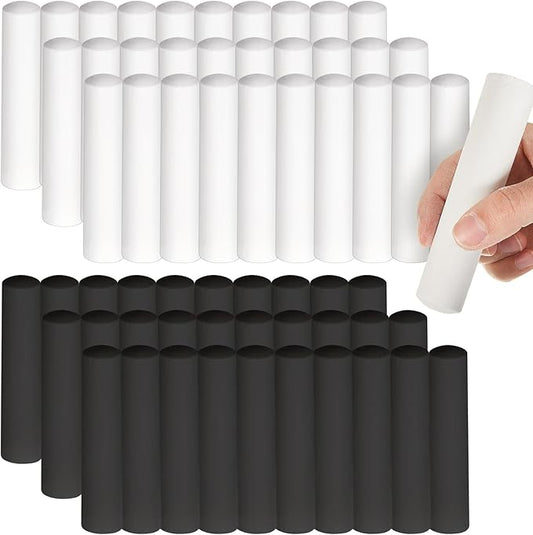 60 Pcs Sidewalk Chalk for Kids Jumbo Black White Washable Non Toxic Chalk for Classroom Outdoor Fun Creativity Art Play Painting on Chalkboard Playground Blackboard Easter Party