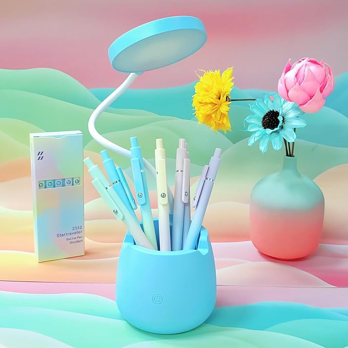 Gel Pens, 5 Pcs Black Ink Pens for Women, 0.7mm Medium Point Smooth Writing Pens with Silicone Grip, High-End Series Metal Clip Retractable Pens for Journaling Note Taking (5 Pcs Pastel)