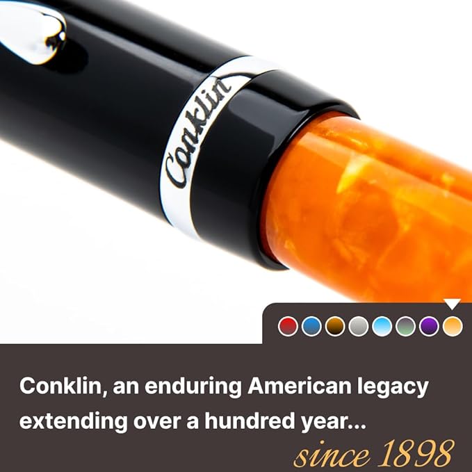 Conklin Duragraph Fountain Pen Orange Nights - Extra Fine Nib, Precision Writing Instrument with Vibrant Finish