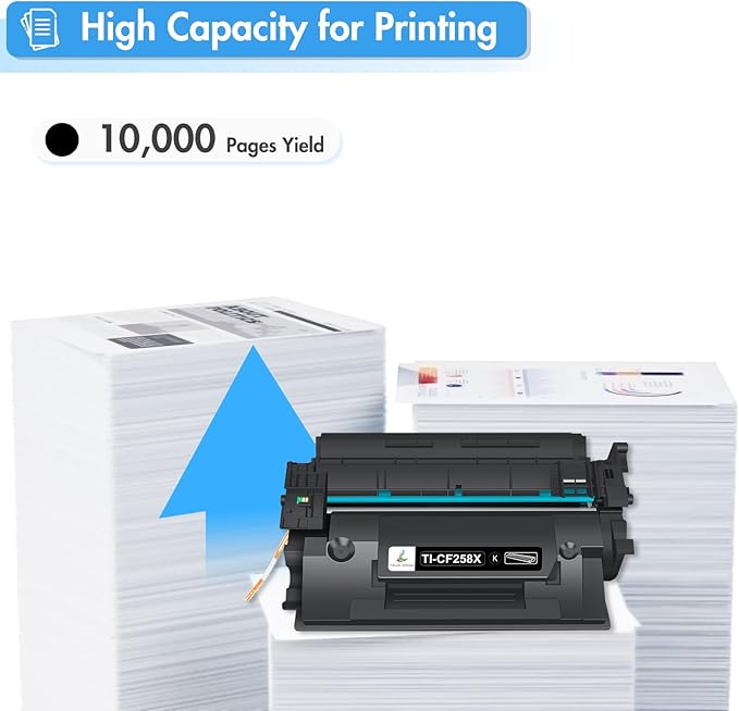 58X CF258X Toner Cartridge Black M428fdw High Yield Compatible Replacement for HP 58X CF258X 58A CF258A for HP Laserjet Pro M404n M404dn M404dw MFP M428fdn M428dw Printer Ink 2 Pack