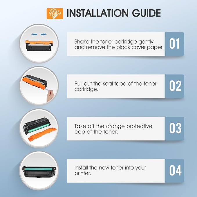 507A Toner Cartridge 4-Pack Compatible for HP 507A 507X CE400A CE401A CE402A CE403A 500 Color M551 Toner Cartridges for HP Laserjet Enterprise M551 M551n M551dn M551xh M570dn M570dw M575f Printer