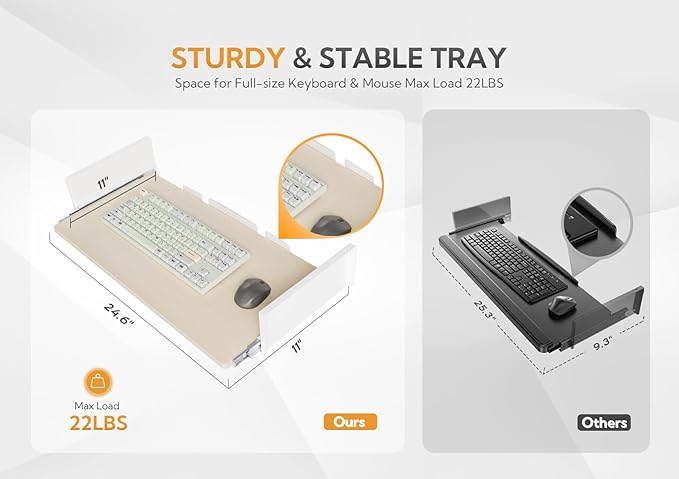 Claiks Standing Desk with Keyboard Tray, Electric Standing Desk Adjustable Height, 55x24 Inches Sit Stand up Desks with Splice Board, Raising Desks for Home Office, Natural