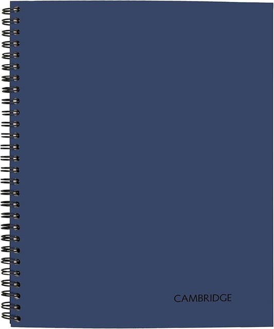 Cambridge Limited Business Notebook, Legal Ruled, 8-1/4" x 11", 80 Sheets, Soft Touch Flexible Cover, Wirebound, Blue (UN06062-20)
