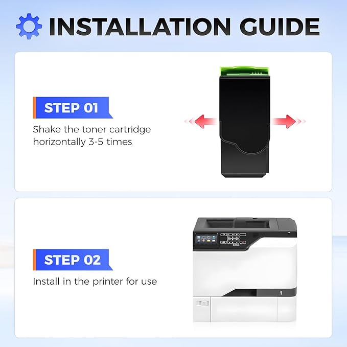 74C10K0 74C10C0 74C10M0 74C10Y0 Toner Cartridge Set 4-Pack High Yield With Chip Replacement Compatible for Lexmark CS720 CS725 CX725 CS720de CS720dte CS725de CS725dte CX725de CX725dte CX725dhe Printer