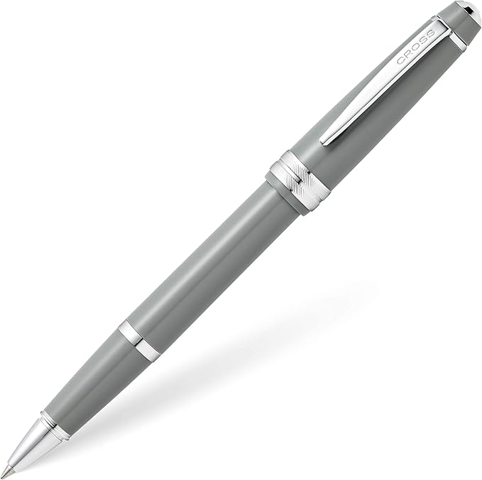 Cross Bailey Light Refillable Rollerball Pen Presented in a Everyday Gift Box - Medium Point, Black Ink, Polished Gray