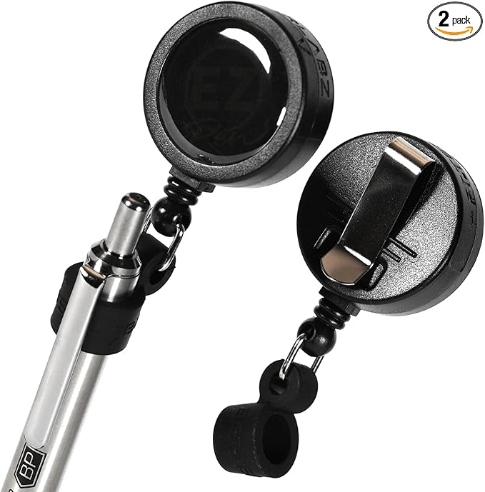 EZ Pen 2 Pcs Retractable Pen Reel with Stealth Grip Design and Non-Stop Action
