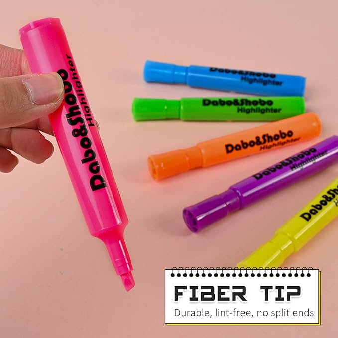 Dabo & Shobo Highlighters Set of 24,Colored Markers And Beautiful Combination Set Liquid Ink Fast Drying And Not Easy To Fade Are Suitable For Classroom, Office And Shop Short Style