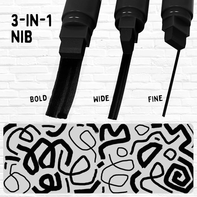 4 Jumbo Black Poster Markers - 15mm Fat Acrylic Paint Markers for Wood, Rock Painting, Plastic, Glass, Metal, Walls, Fabric - Large Thick Permanent Paint Pens for Signs, Board, Teachers