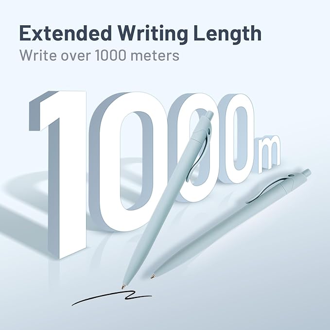 BallPoint Pens, 100 Pack (BLACK Ink),Bulk Pens, Light Blue/Mint Green Barrel,Click Pens for Office Home and School, Retractable Ballpoint Pens, Medium Point, 1.00MM (Light Blue/Mint Green)