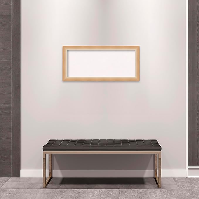 Amanti Art White Cork Board for Wall, 15x33 Vision Board with Gold Frame, Medium Corkboard Office Decor for Home Organization, Modern Contemporary Corkboard Pinboard to display items for home