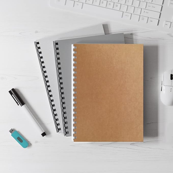 Binditek 100 Pack 12 Mil Paper Binding Covers, 230GSM (85lb), Brown Cardstock, 8.5 x 11", Kraft Paper, Un-Punched, Invitations, DIY