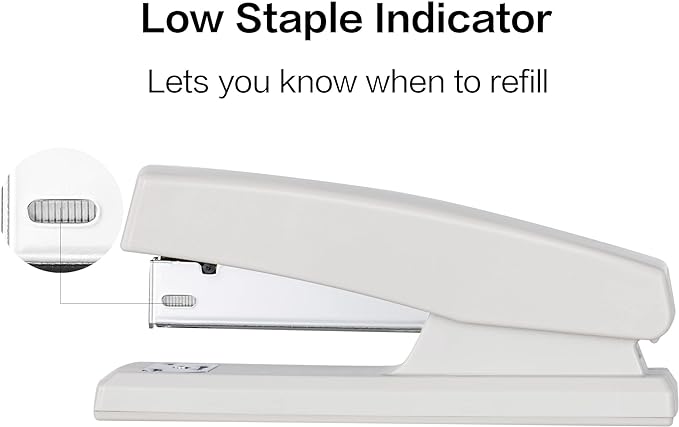 Deli Stapler, Desktop Staplers with 640 Staples, Office Stapler, 25 Sheet Capacity, White