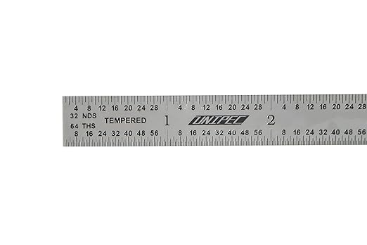 6 Inch Precision Rule, 4R (8ths, 16ths, 32nds, 64ths), Made in US, Metal Working and Fabrication, Carpentry, Woodworking and More (Flexible, 6 Inch)