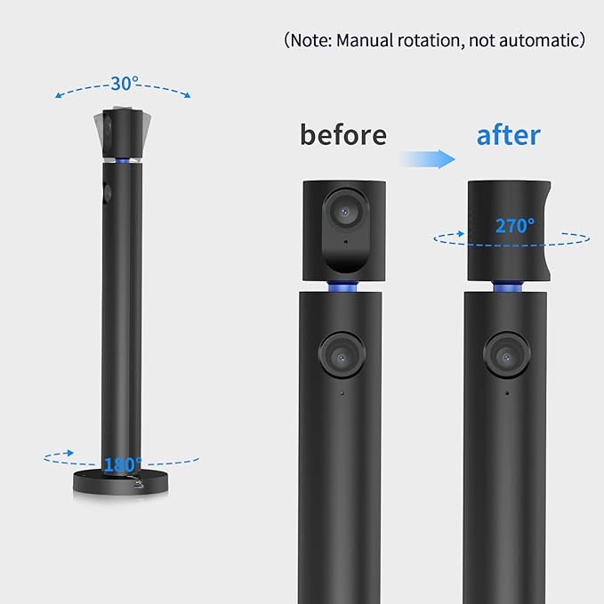 CZUR Halo X Pro Dual Webcam for PC, 1080P Web Camera with Microphone, USB Camera for Computer, 90° View, Plug & Play, Compatible with Windows&Mac, for Skype/TikTok/YouTube/Yahoo Messenger