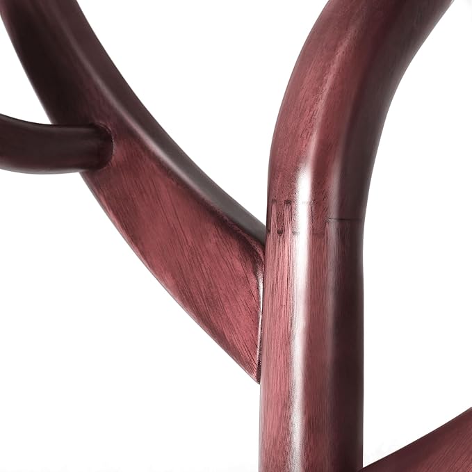 Coat Rack Freestanding Wood Tree Rack with 8 Hooks, Creative Design Tree Branch-look, Coat Tree Clothes Hanger Stand with Stable Sphere Base for Entryway, Hallway, Bedroom (Wine Red)