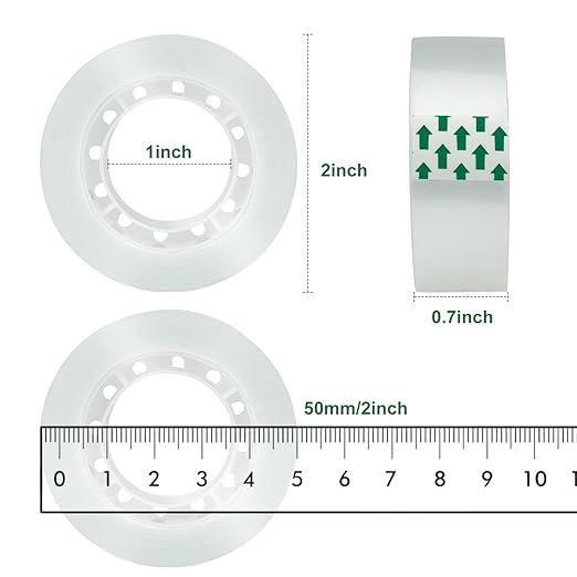 12 Rolls Clear Tape, Transparent Tape Refills, Gift Wrap Tape 3/4 * 1000 inch for Gift Wrapping for Office, Home, School