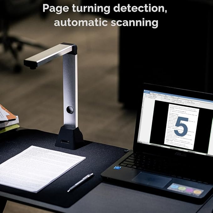D800 Portable Document Camera: High Definition 13MP Document Scanner USB Visualizer Capture Size A3 Multilingual OCR Detection for Remote Lessons Office and Education, Not Compatible with Mac