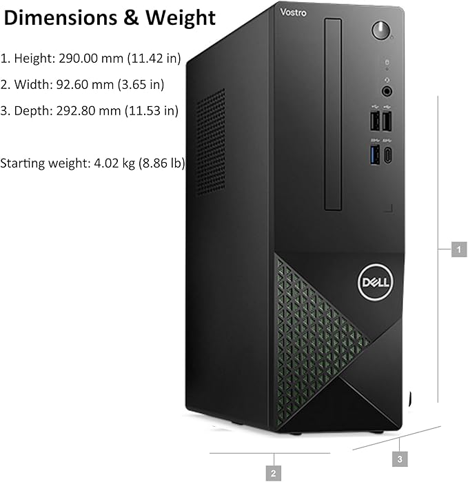 Dell Vostro 3030s Small Desktop SFF Business Computer, 14th Gen Intel 10-Core i5-14400 (Beat i7-13620H), 32GB DDR5 RAM, 2TB PCIe SSD, WiFi 6, Bluetooth, Type-C, DisplayPort, HDMI, Windows 11 Pro
