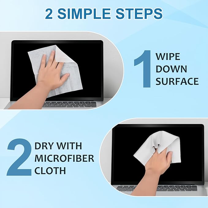 Electonic Wipes Alibeiss Screen Cleaner Wipes (80P,8 * 8inches) for Laptop, Phone, Ipad,TV, Computer Cleaning kit