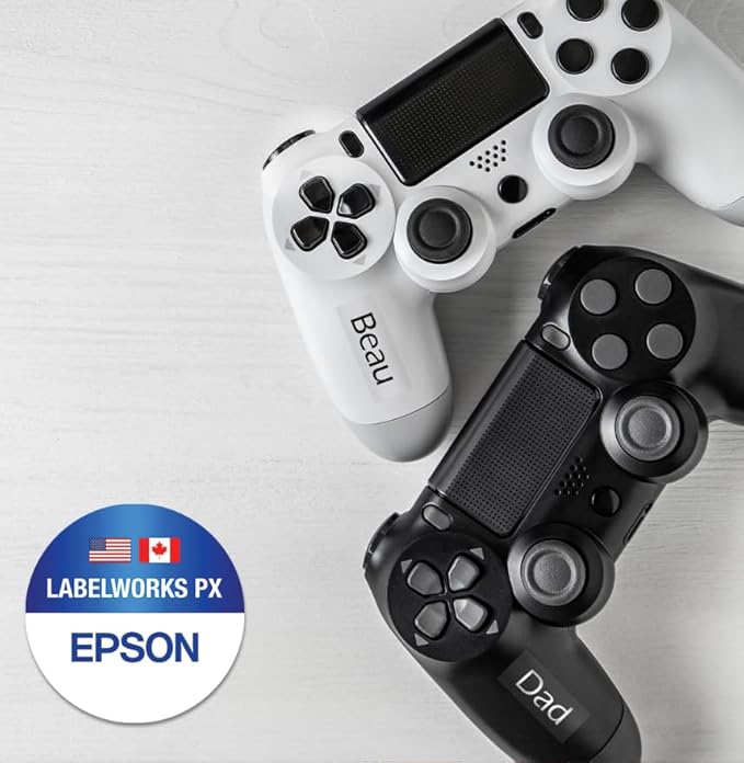 Epson LABELWORKS 218WMBPX Genuine PET (Polyester) Tape Cartridge - White on Matte Black Designer Craft Label Maker Tape - 3/4" (18MM) Wide, 26'