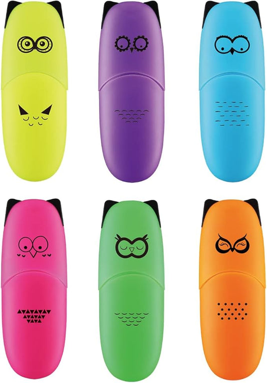 6 pieces Cute highlighters Bird Design Kawaii Stuffs Mini Highlighters Pen Neon Color Chisel Tip Gift Highlighter Marker - stocking stuffers - gift for kids