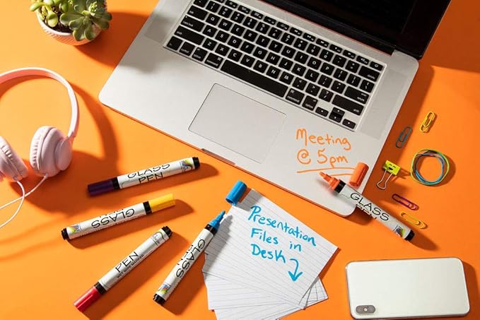 Glass Pen Window Marker: Liquid Chalk Pens for Glass, Whiteboard Markers with Washable Paint - Graduation, Car Windows, Mirror Pen, Storefront, Wedding, Parade, Party & Holiday (Purple, Fine Tip)