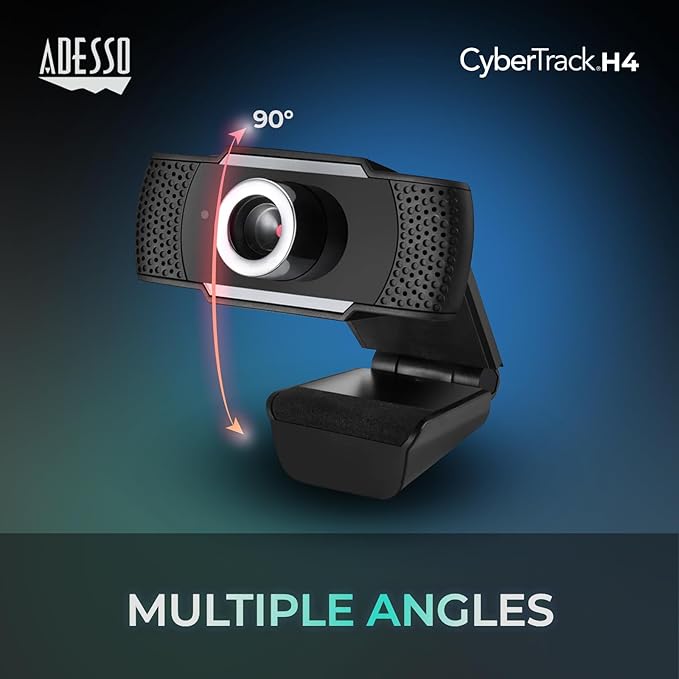 CyberTrack H4 Webcam 1080P HD USB Webcam with Built-in Microphone, Zoom Certified, Black