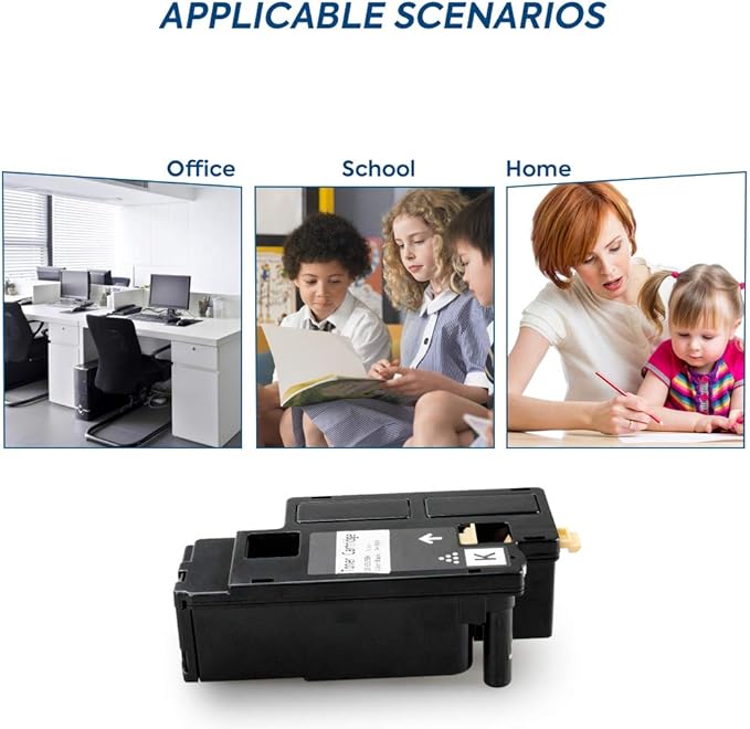 Dell 1250 Compatible Toner Cartridge Replacement for use in Dell 1250c Dell 1350cnw Dell 1355cn 1355cnw 1755nf 1755nfw c1760nw c1765nf c1765nfw Printer (KCMY, 4-Pack)